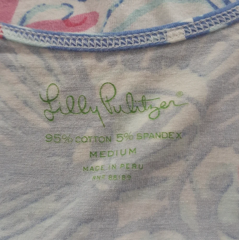 Lilly Pulitzer Women's Tabbie Stretch Tank She She Shells Blue Pink Size Medium - Picture 4 of 6